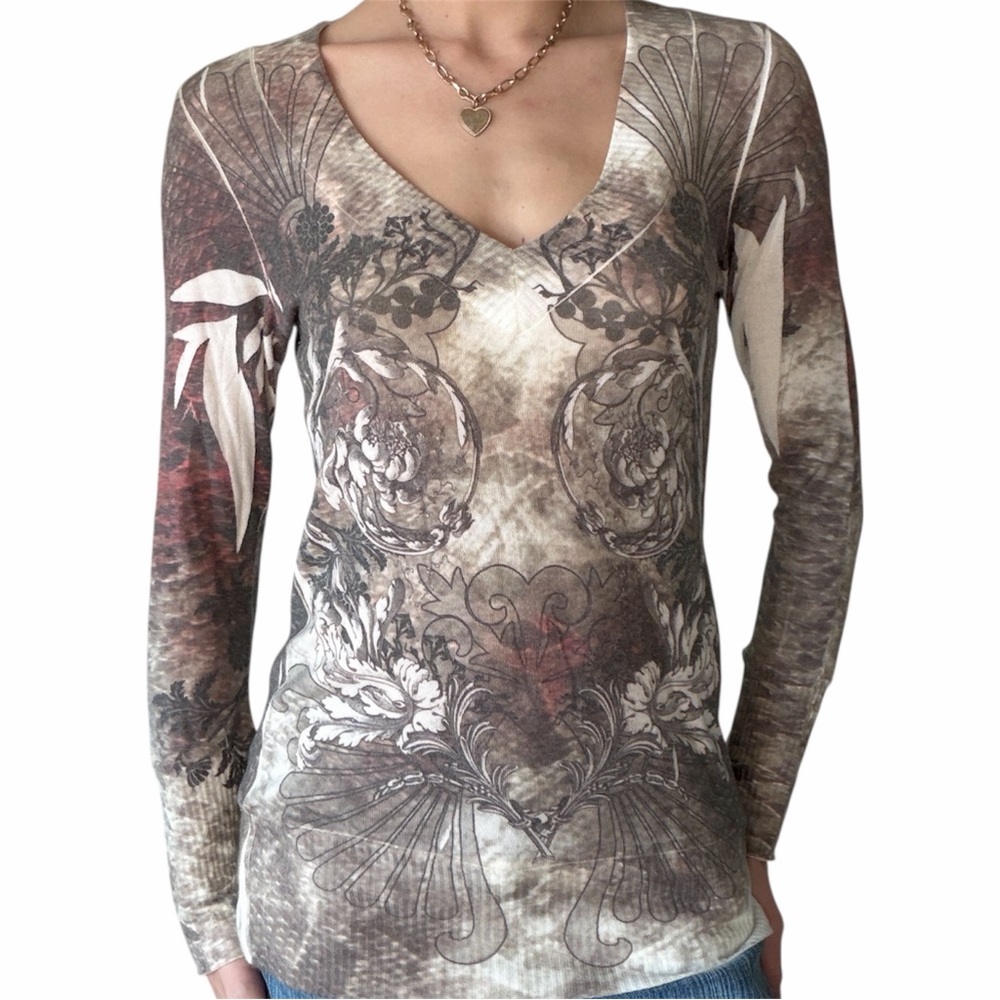 Y2K Grunge Burnout Long Sleeve Sweater